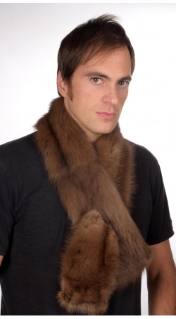 Brown sable fur scarf, for men